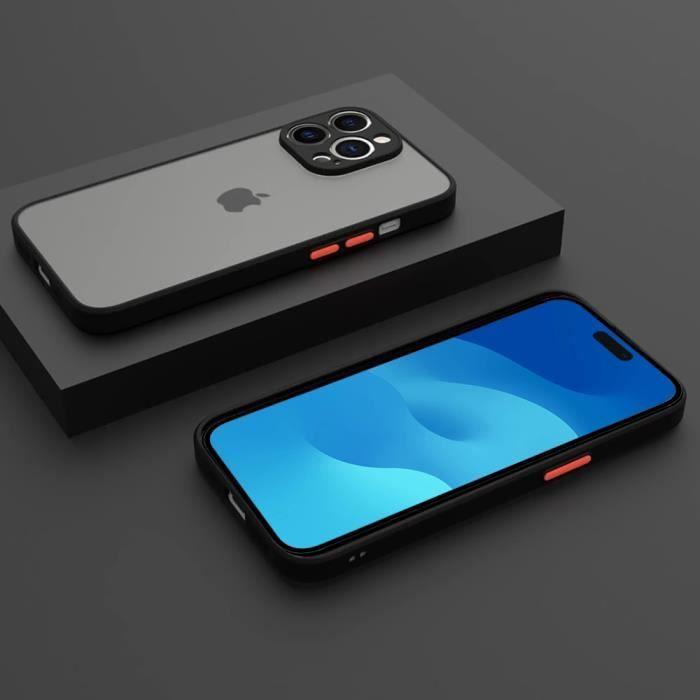 Coque - E.F.CONNECTION - pour iPhone 15 Pro Max - Protection Rigide - Effet Mat - Cordon Noir