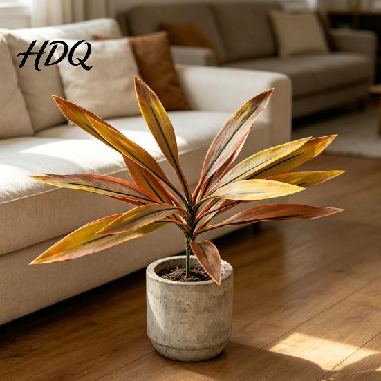 Pink And Purple Faux Flowers Large Realistic Artificial Fern Dragon's Blood Tree Plants with Green Foliage UV-resistant Ferns UV Resistant
