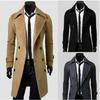 M-5XL Men's Double-breasted Ni Windbreaker Mid-length Slim Casual Coat Jacket