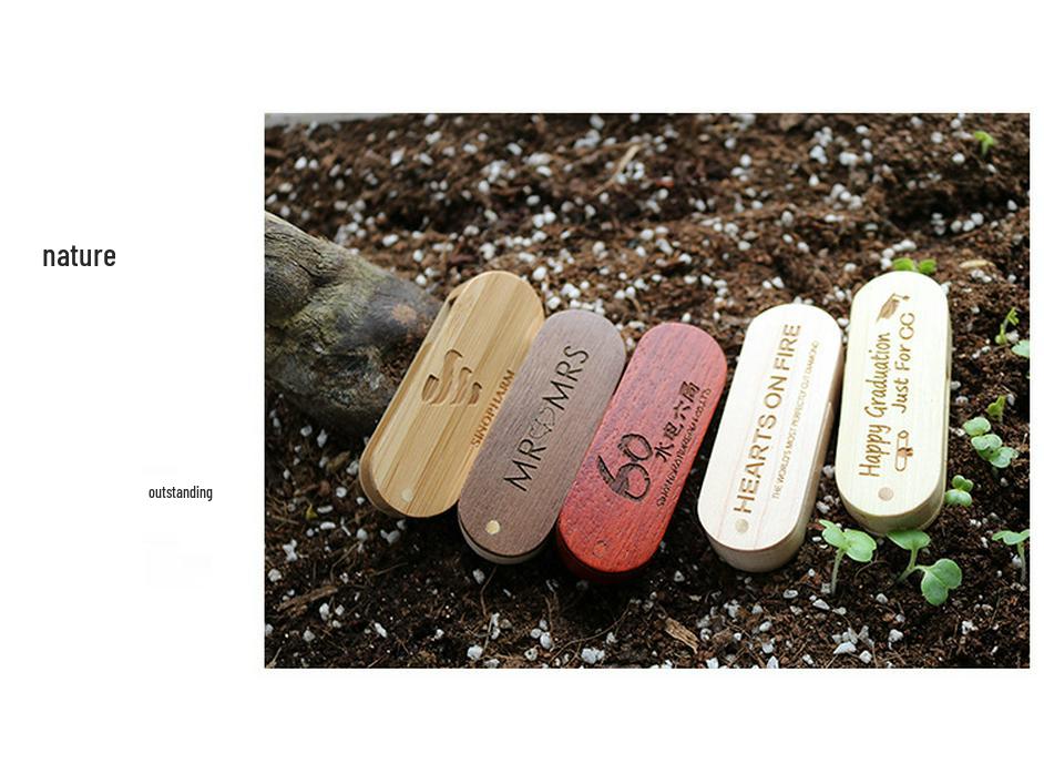 Bamboo & Wood 32GB USB Flash Drive with Custom Logo - Perfect for Graduation Souvenirs & Promotional Gifts