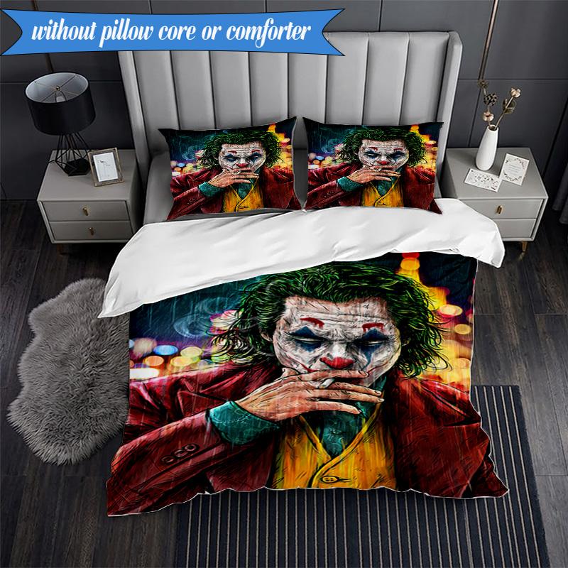 Abstract clown Pattern 3pcs K-pop music group Bedding set,Ideal for Bedroom, Dormitory,Including Duvet Cover And 2pcs Pillowcases,Fan gifts