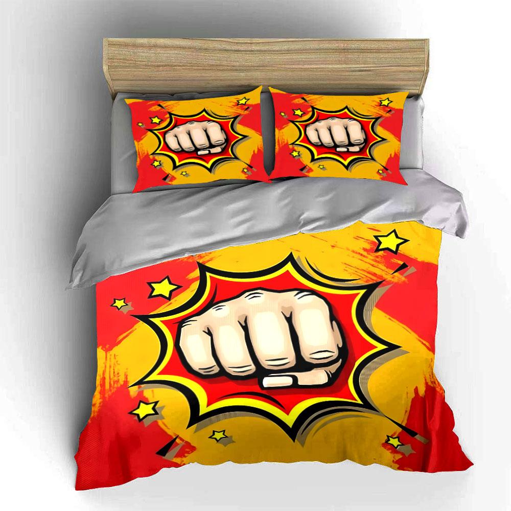Comic Style Decor Poster Set Soft Comfortable Duvet Cover Bedding Set Included 1*Duvet Cover & 2*Pillowcases, Gift