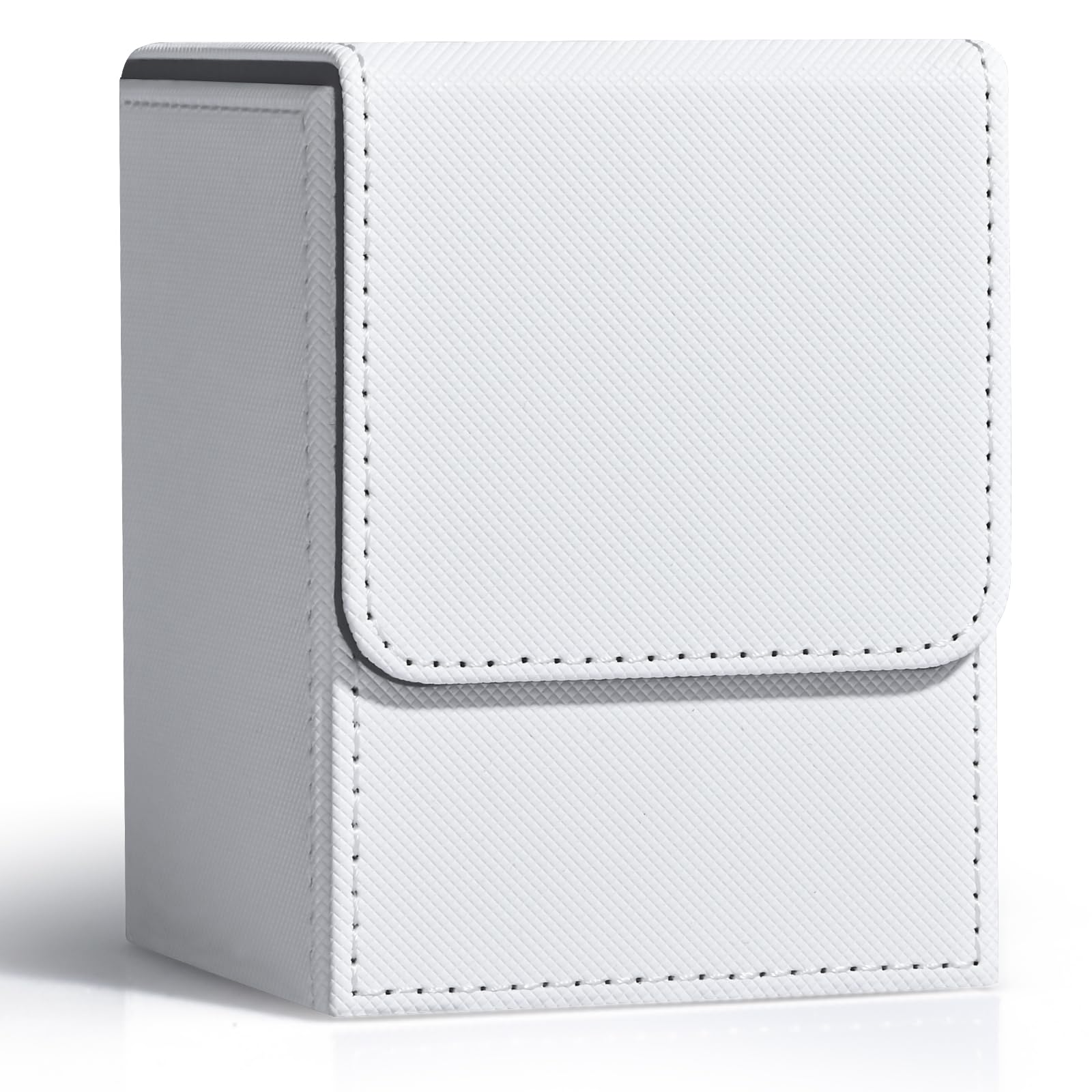 

Карта подходит для 100+ карт с одним рукавом с 2 разделителями, кожаная коробка для колоды торгового командира, совместимая с колодой карт Mtg, белый