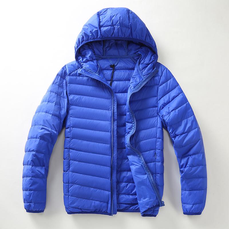 Men's Short Winter Down Jacket - 90% White Duck Down, Lightweight, Warm, Plus Size Available