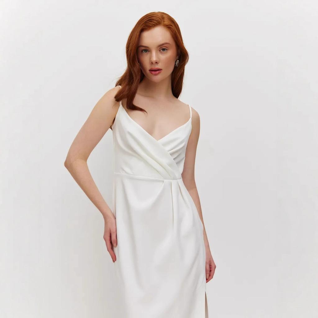 New Product Dress Slim Fit Medium and Long Dress V-neck Solid Color Cross Sleeveless Long Dress European and American Style