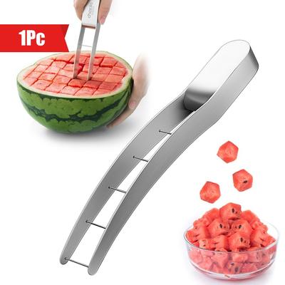 1pc Stainless Steel Watermelon Cube Cutter - Quickly and Safely Slices Fresh Fruits Into Perfect Cubes .