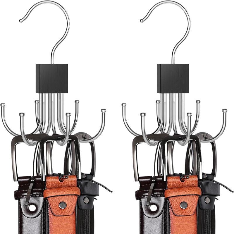 Multifunctional 6-Tier Pants Hanger with 8 Hooks & 10 Clips for Hats, Belts, and Underwear Storage