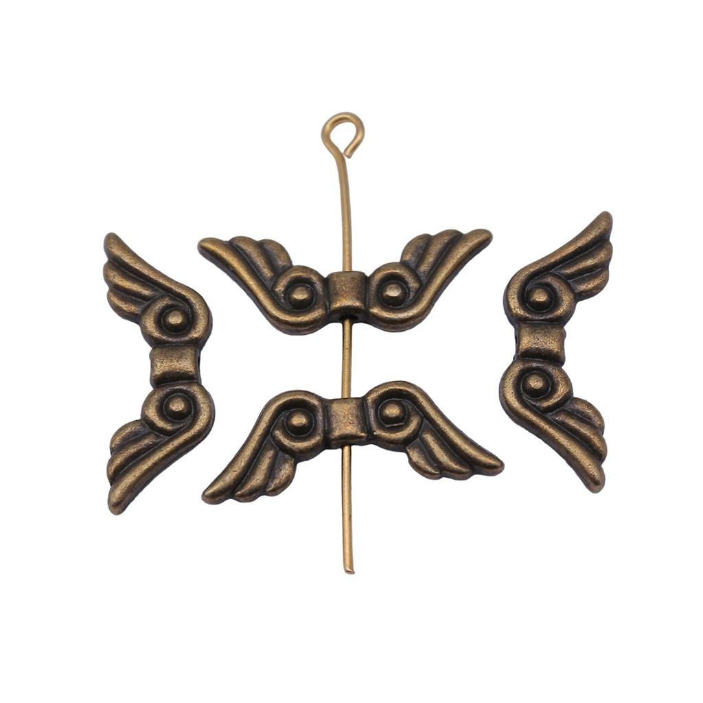 Angel Wing Beads Spacer Small Hole Butterfly Charms For Spiritual Jewelry