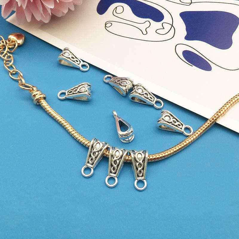 1 4Mm Large Hole Tee Hanging Head Pendant Buckle Handmade Diy Silver, Bracelet Jewelry Accessories
