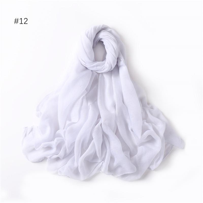 Plain Oversized Shiny Glitter Cotton Viscose Hijab Scarf Lady Solid Shimmer Wraps and Shawls Pashmina Musulman Headband 180*90Cm