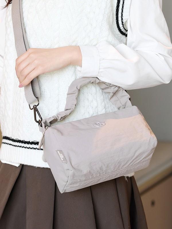 Nylon Waterresistant Bucket Bag For Women With Spacious Interior And Urban Style