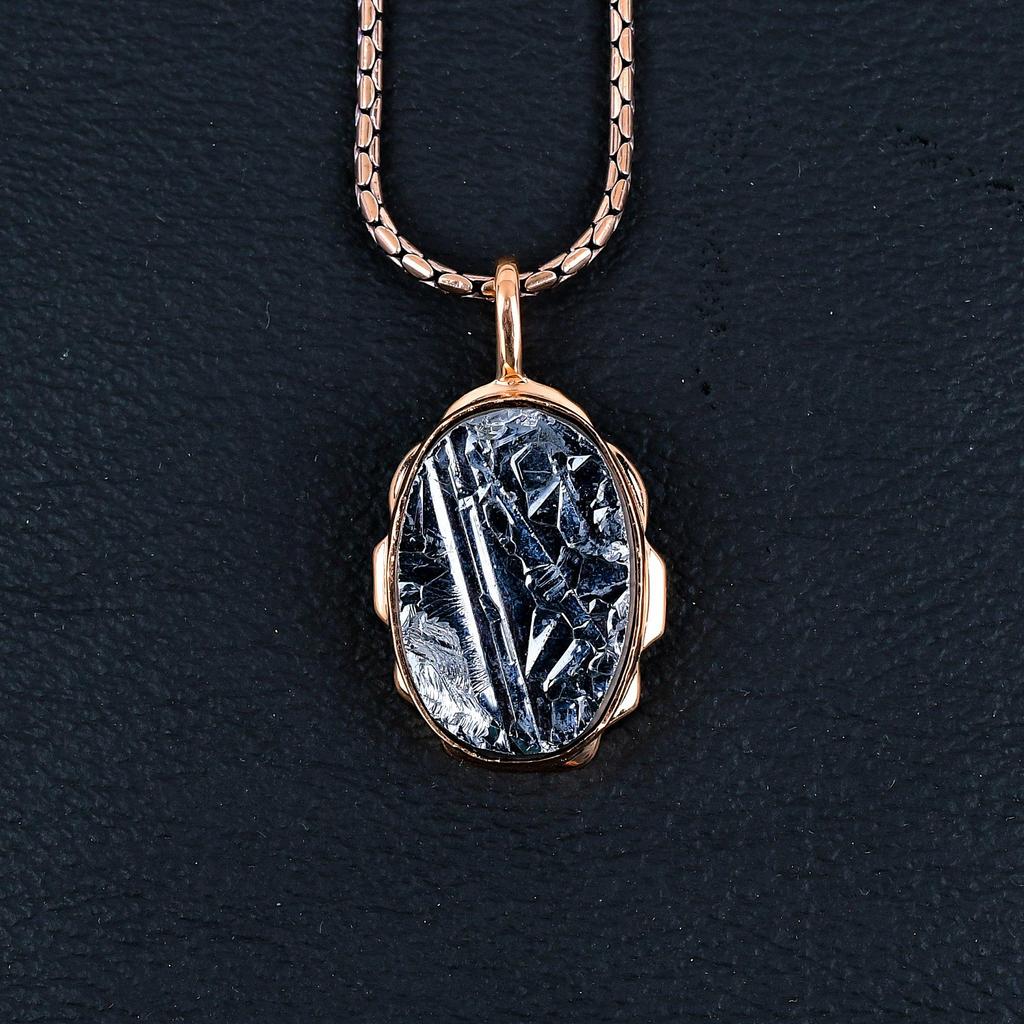 Rough Shungite Gemstone Handmade Gorgeous Copper Jewelry Pendant For Women