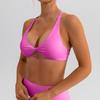 CHARMLEAKS Womens Seamless Sports Bra Twisted Chest Criss Cross Back Push Up Yoga Running Fitness Bra