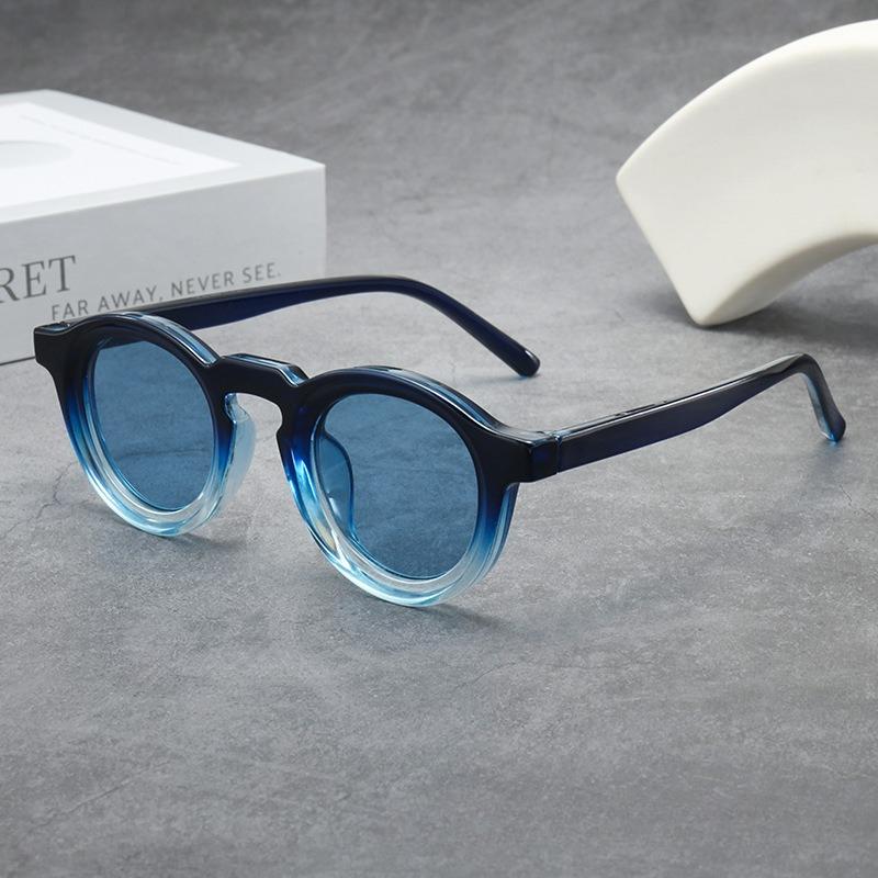 Circular Vintage Small Spectacle Frame Frame Premium Sun Glasses Glasses UV400 Ladies and Men Trendy Trend UV Protective Shades Glasses Outdoor