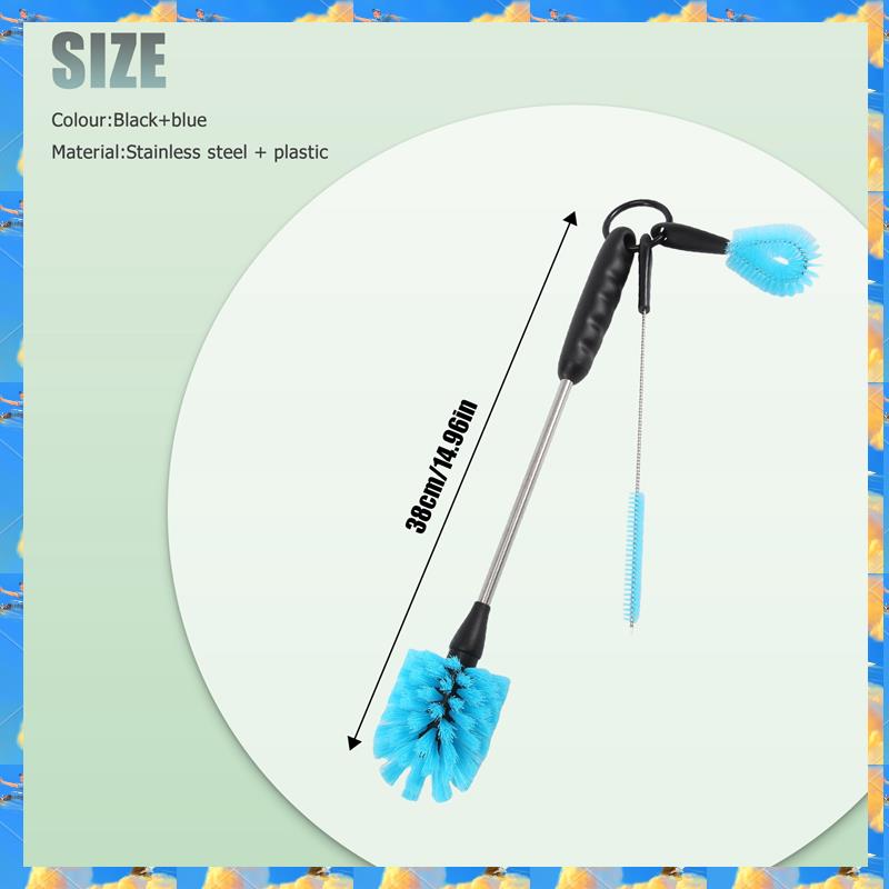 FTS Stainless Steel Water Bottle Cleaning Brush Set,Long Handle Bottle Cleaner Set, Built For Narrow Neck Bottles