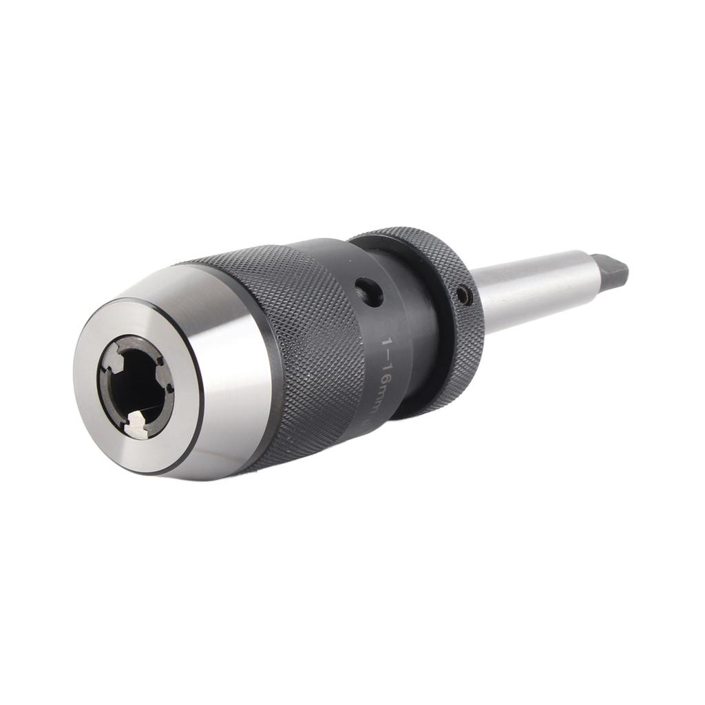1‑16mm Capacity 45# Steel Self Tighten Keyless Lathe Drill Chuck with MT2‑JT3 Taper Arbor