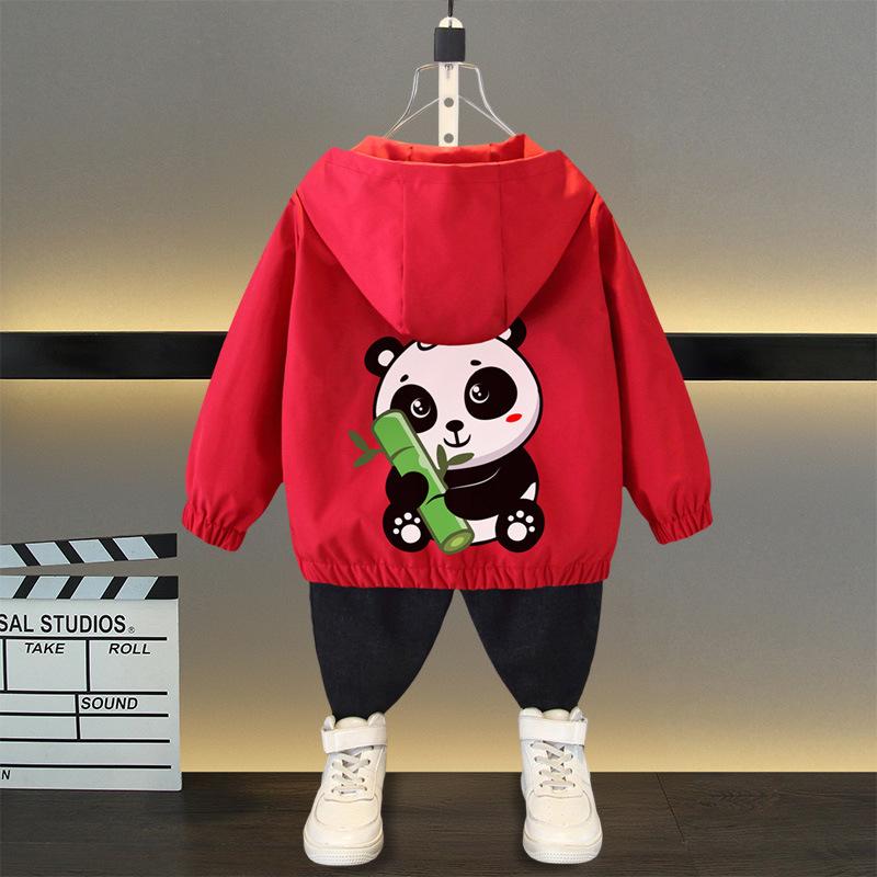 Spring and Autumn 1 2 3 4 5 6 Years Boys Coats Patchwork Cartoon Dinosaur Pattern Hooded Windbreaker Leisure Overcoat for Kids Birthday Present