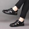 Fashion Leather Sandal for Men Round Toe Light Comfortable Mens Sport Sandals Trendy All Match Breathable Non Slip Beach Shoes