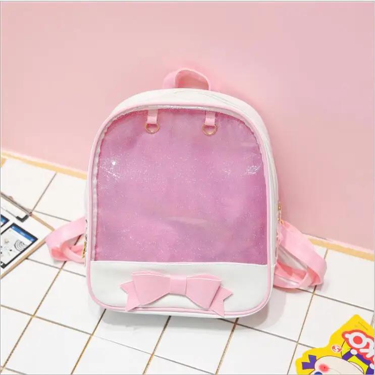 New Trendy Ita Backpack Women Candy Color Transparent School Bags Teenage Girls Japanese Sweet Uniform Bolso Mujer Preppy Style