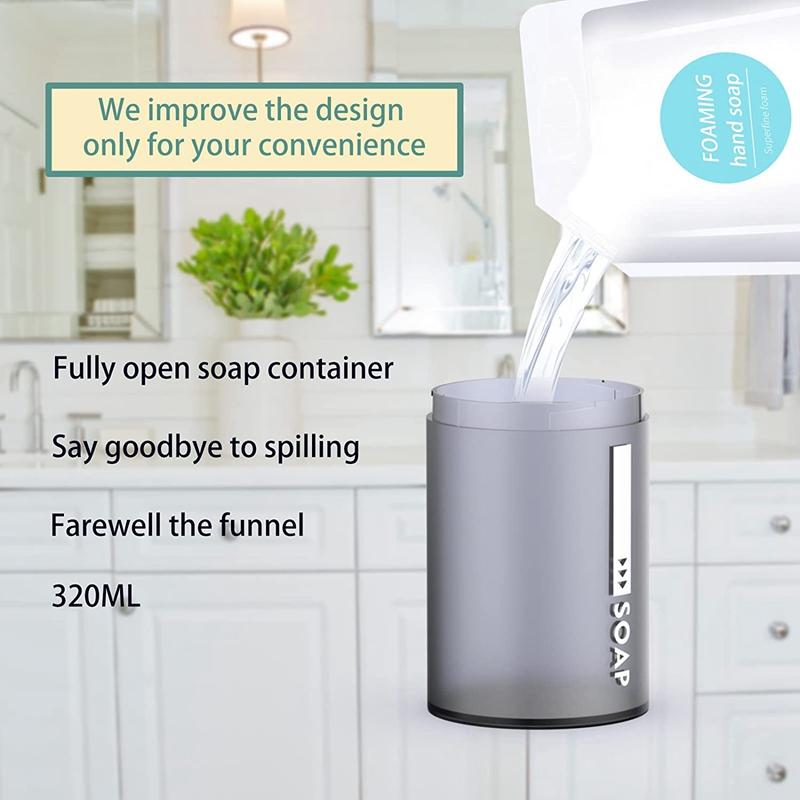 Foam Soap Dispenser Automatic USB Rechargeable 320ml Liquid Soap Dispensers Digital Display Foam Hand Sanitizer Machine For Home