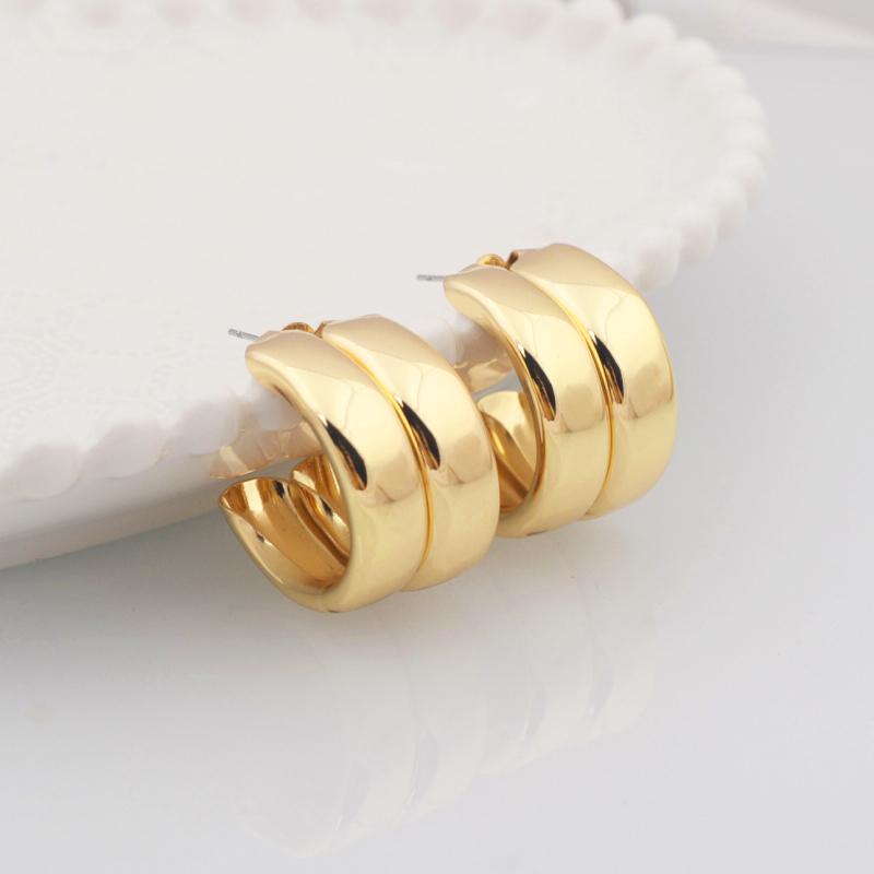 

Большие двухслойные серьги-капли из гладкого металла в форме буквы С золотого цвета для женщин в стиле минимализма Brincos Hyperbole Fashion Party Jewelry золотой