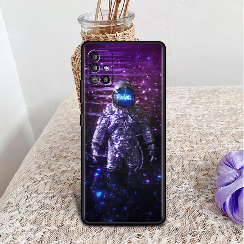 Hülle für Samsung Galaxy A52 A12 A51 A32 A71 A21s A22 A11 A02s A03 A23 A13 A53 A41 A31 A72 Weiche Handyhülle Cooler Einsamer Astronaut
