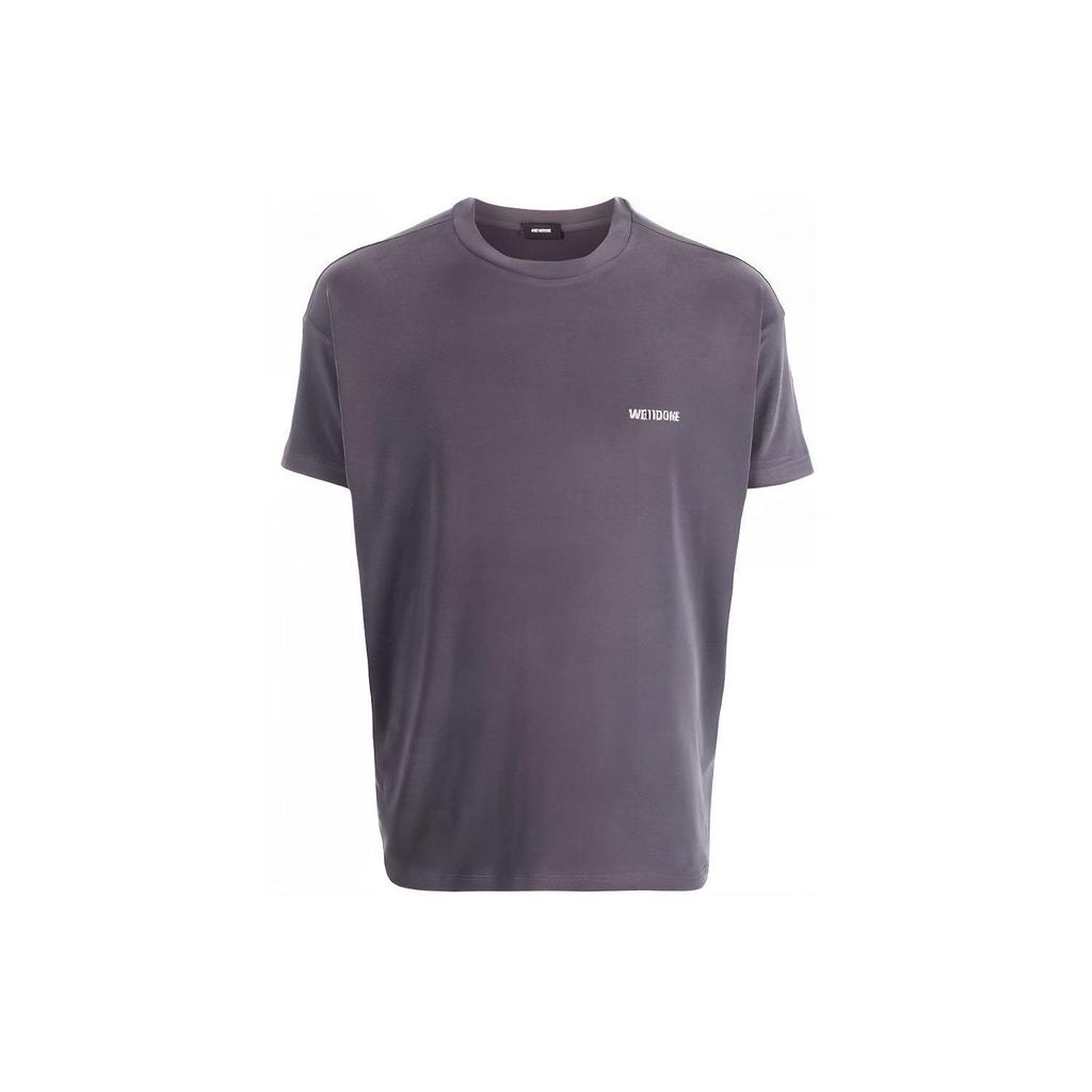 We11done Round Neck Loose Short Sleeve T-Shirt Unisex Tops Gray WD-TP2-20-710-U-GY