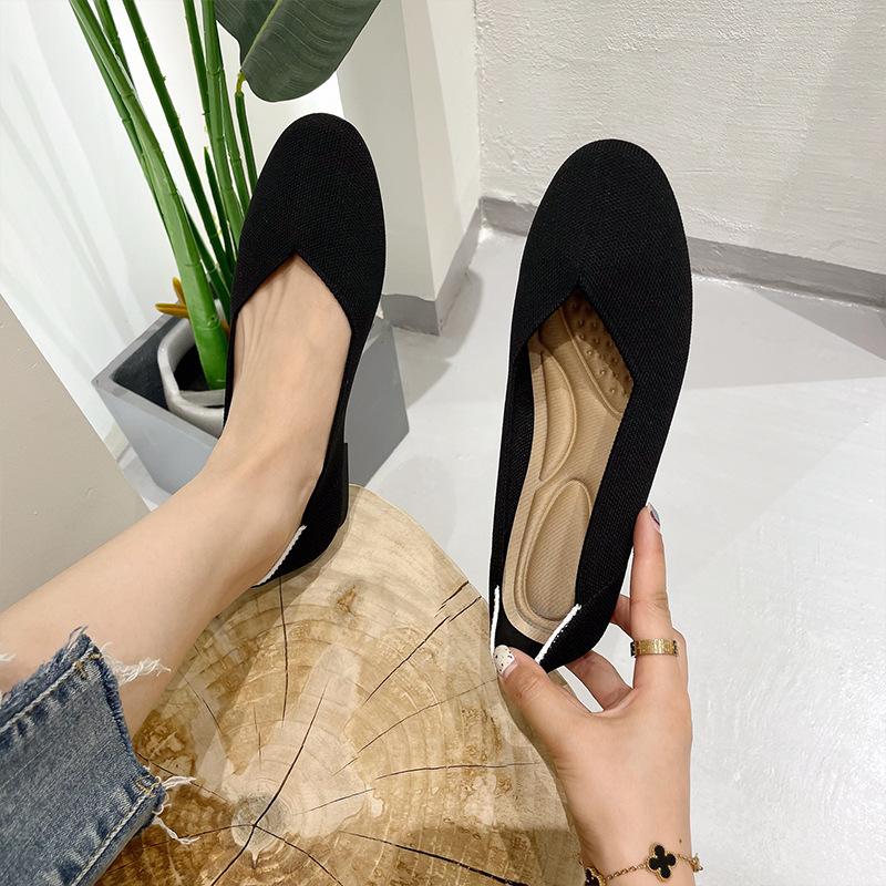 

Обувь Одиночные туфли Женские плетеные туфли с плоской подошвой Туфли с круглым носком Туфли с плетеными мушками Туфли с яичными рулетиками Женская обувь 43 чёрный