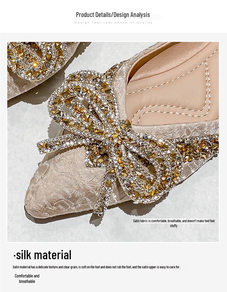 Plus Size Women's Rhinestone Pointed Toe Loafers (Sizes 41-43) - 2022 Flat Fashion Style