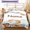 3pcs Custom Name Animals Bedding Set Duvet Cover Closure Includes 1 Duvet Cover & 2 Pillowcases, Soft and Comfortable for All Seasons.