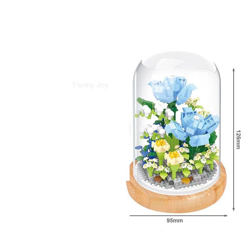 Non-Toxic Moc Creative Wisehawk Mini Flower Pot Plant Building Block Funny Tulip Decoration Bricks Diy Christmas Children Kids Toys Gifts
