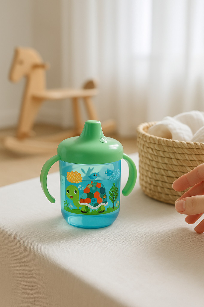 Baby Learning Drinking Cup With Handle Flip Leakproof Water Bottle Duckbill Cup