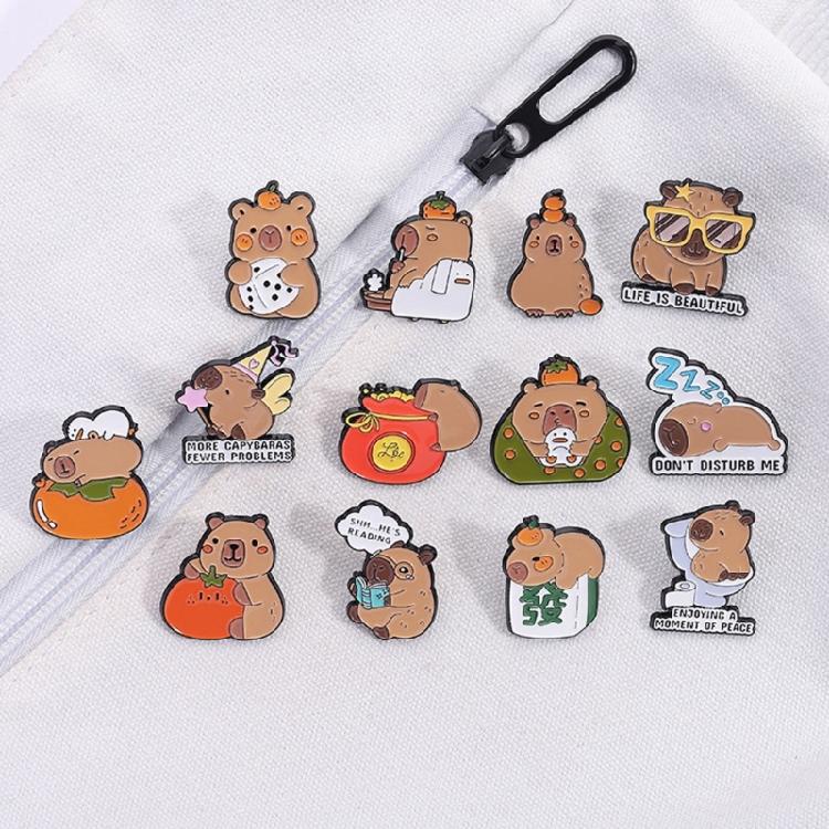 Waterproof Animal Pins Unique Capybaras Collectible Badges for DIY Crafts Lovely Unisex Fashion Broosh Jewelry