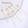 5/10Pcs 18K Gold Plated Flowers Head Pins For Jewelry Making Supplies,DIY Bracelets&Earrings Accessories