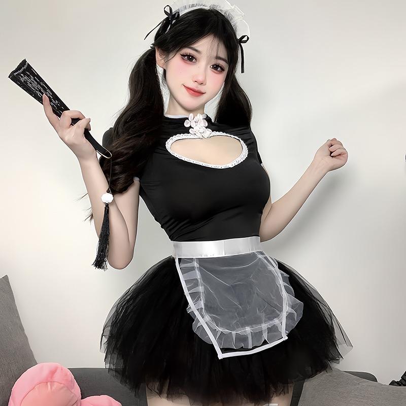 Guiyun sex lingerie girl retro cheongsam maid uniform dress pure lust sexy os maid qqn
