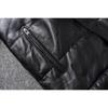 Chinese Size Thick Men Leather Jacket Hood Warm Down Coat Winter Long Down Jackets Genuine Cow Leather Coats Mens Clothing