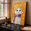 Handmade DIY Pearl Painting The Cat Wearing A Hat Theme Bedroom Living Room Frameless Diy Handmade Sticky Diamond Creative Canvas Painting