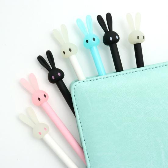 4Pcs Kawaii Rabbit 0.38mm Black Ink Gel Pens Stationery Office School Supplies