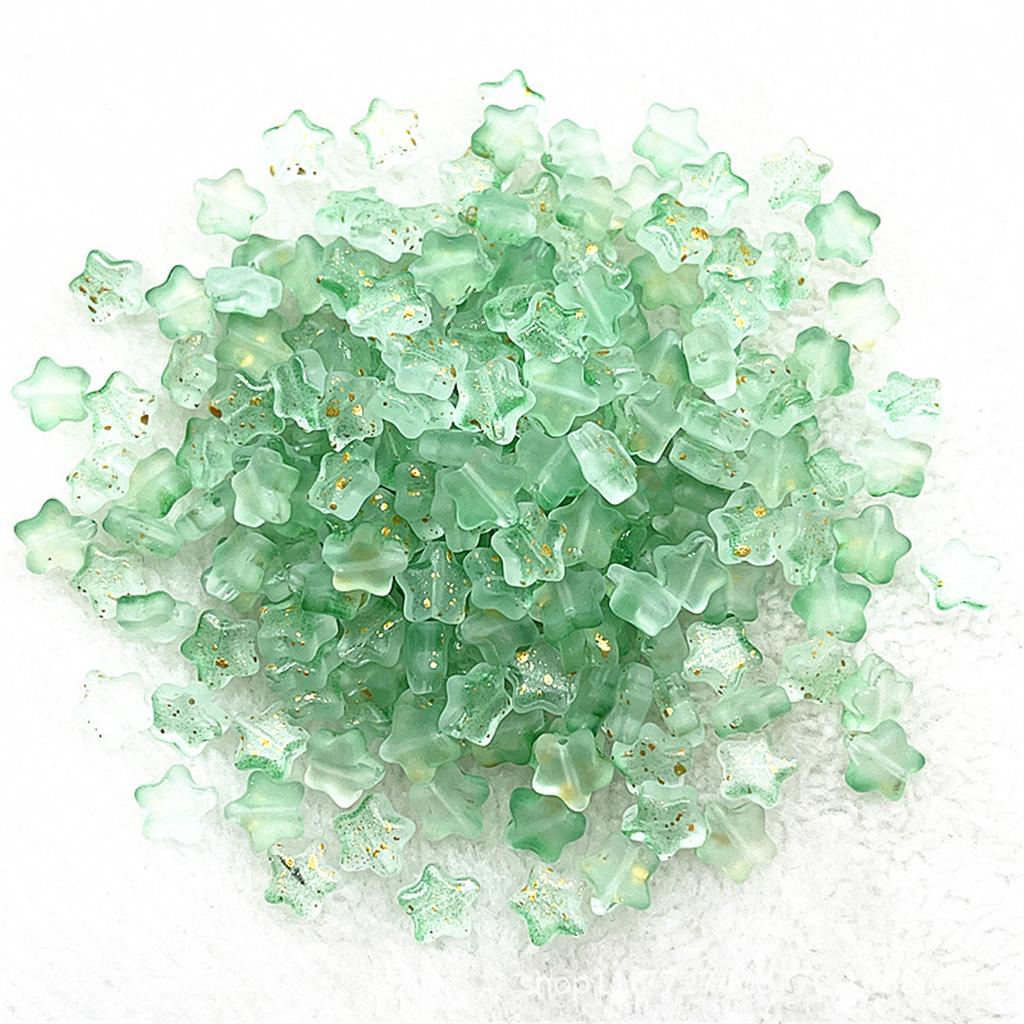 Colorful 30pcs 8mm Mini Polychrome Cute Gradient Five-pointed Star Glass Beads Loose Spacer Beads Jewelry Making DIY Handmade