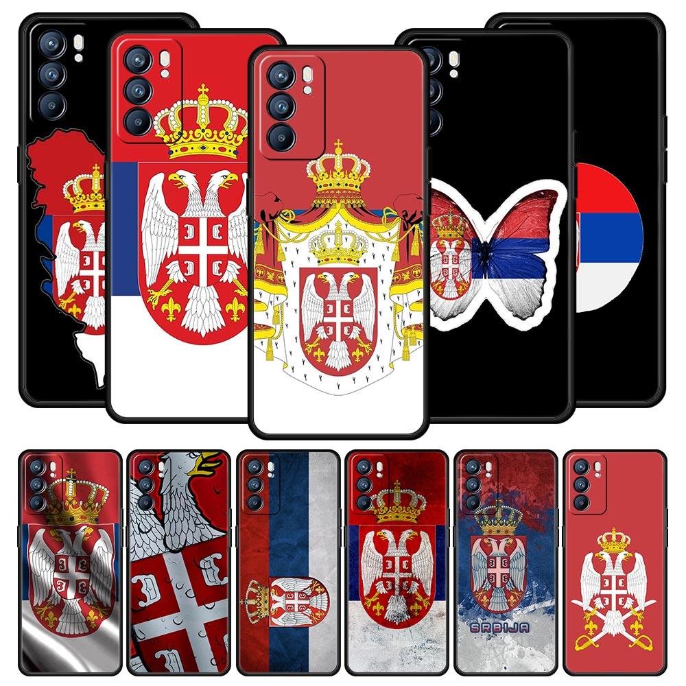 Phone Case For Oppo Reno13 Reno12 Reno11 F Reno10 Pro A54 A53 A95 A76 A74 A57 A98 A80 A79 5G A78 4G Cover Serbia flag Badge