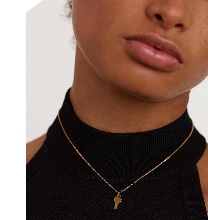 925 Silver Key Pendant Necklace - Women's Clavicle Chain, Cold Style, Couple's Niche Design