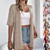 Damen Frühlings- und Sommer-Häkel-Kurzarm-Strickjacke Urlaubs-Sonnenschutz-Strickjacke