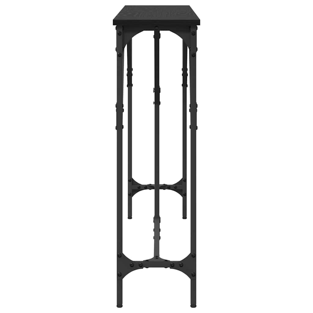 Console Table Black Oak Effect 140 X 23 X 75 Cm