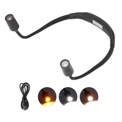 Neck Book Light Type C Charging LED Neck Reading Light with 4 LED Beads and 3 Light Sources for