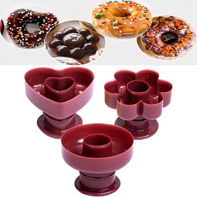 3ks/sada Forma na koblihy Kulatý/Srdce/Květinový tvar Potravinářské DIY PP Forma na vykrajování dortů na fondanty