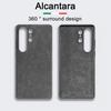 100% Italský kožený kryt Alcantara s magnetem pro Samsung Galaxy S26 Ultra Plus S26+ s Magsafe Super Luxusní zadní kryt