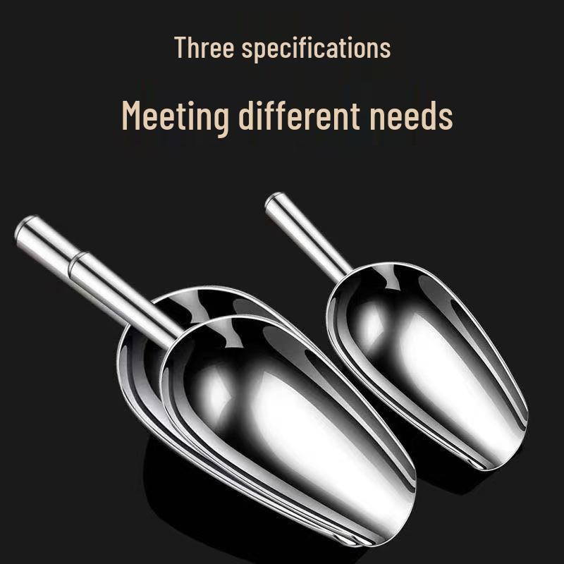 Thickened Stainless Steel Ice and Grain Scoop for Milk Tea Shops, Kitchens, and Supermarkets