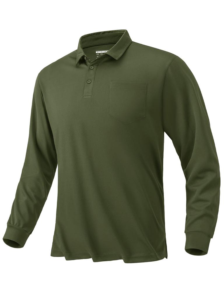 KEFITEVD Long Sleeve Polo Plus Outdoor Dry Long Size XL Men's Quick-Drying Shirt, Sizes, Stretch, Wear, Hiking, T-Shirt, Spring/Autumn, Sports, Tee,