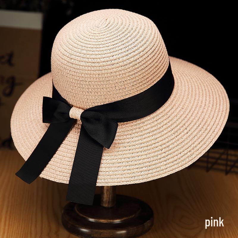 Women's Foldable Summer Beach Hat - Large Brim, Anti-UV, Floral Straw Sun Protection Hat