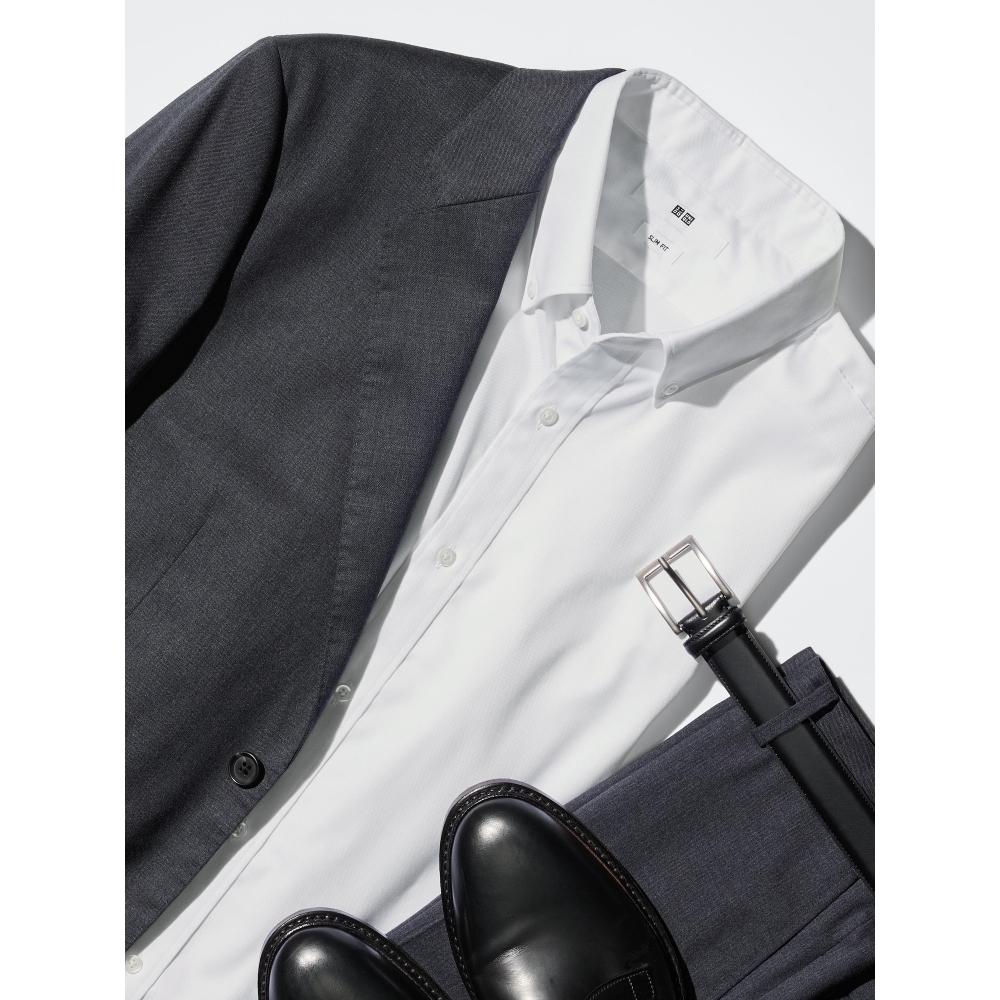 Uniqlo Japan Fine Cross Oxford Slim Shirt Button Down No Pocket